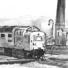 A picture of Class 55 Deltic diesel locomotive, 55009 Alycidon approaching Stalybridge station